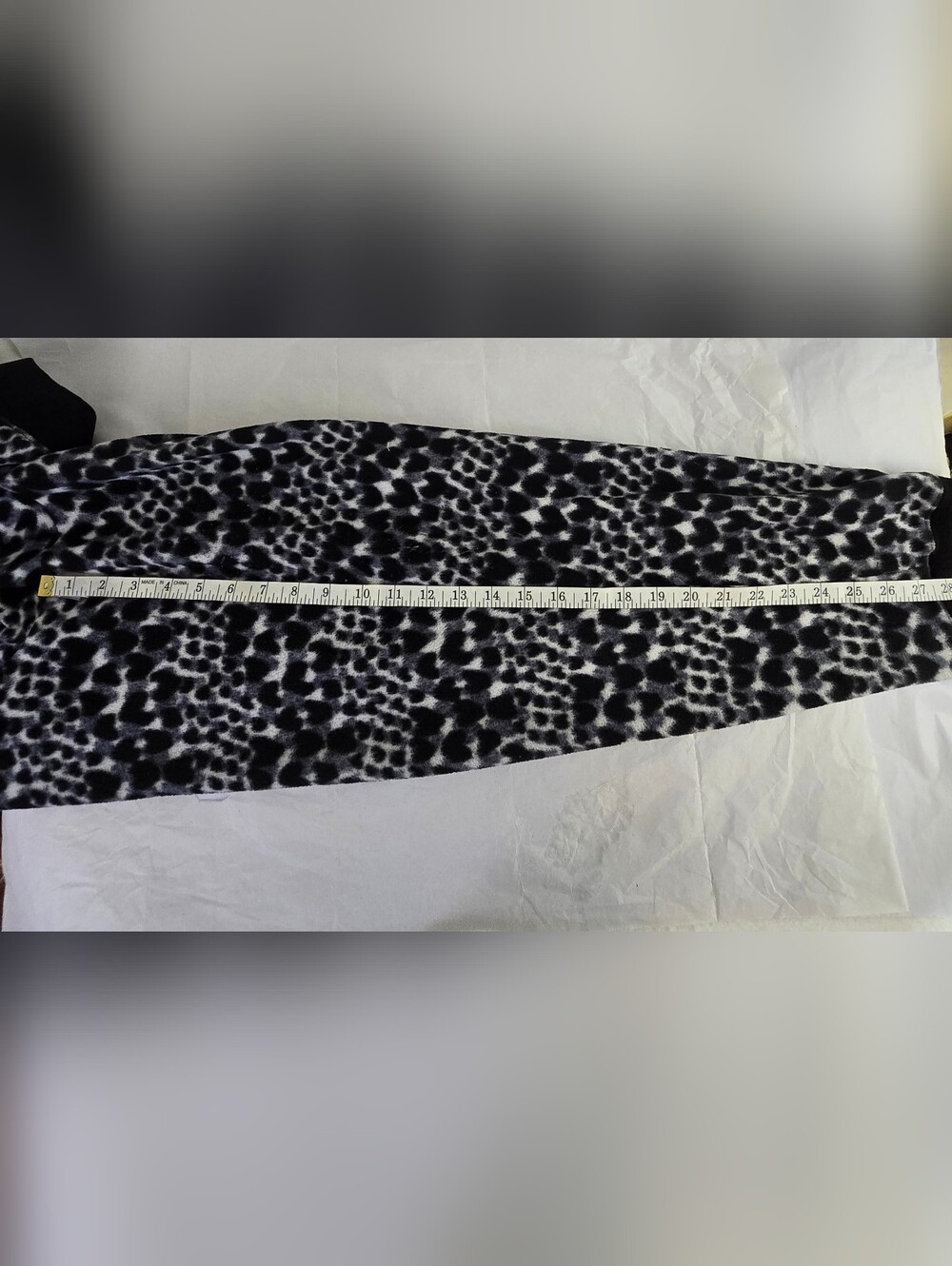 Cuddl Duds Fleece Lounge Pants XL Black White Leopard Heart Print Joggers - Picture 6 of 9